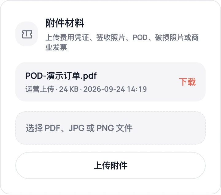 客户工单附件截图,演示数据